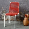 Pamono Modernist Children's Chair in Steel and Red Rope, France, 1950s Discount
