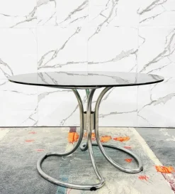 Pamono Modernist Dining Table in Steel attributed to Giotto Stoppino, 1970s Best