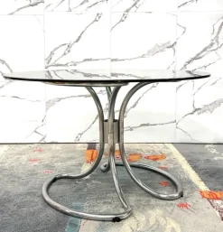 Pamono Modernist Dining Table in Steel attributed to Giotto Stoppino, 1970s Best