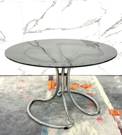 Pamono Modernist Dining Table in Steel attributed to Giotto Stoppino, 1970s Best