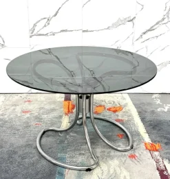 Pamono Modernist Dining Table in Steel attributed to Giotto Stoppino, 1970s Best