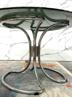Pamono Modernist Dining Table in Steel attributed to Giotto Stoppino, 1970s Best
