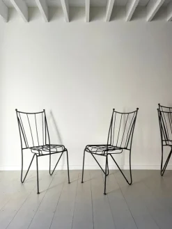 Pamono Modernist Italian Iron Garden Chairs, 1960s, Set of 4 Sale