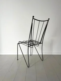 Pamono Modernist Italian Iron Garden Chairs, 1960s, Set of 4 Sale