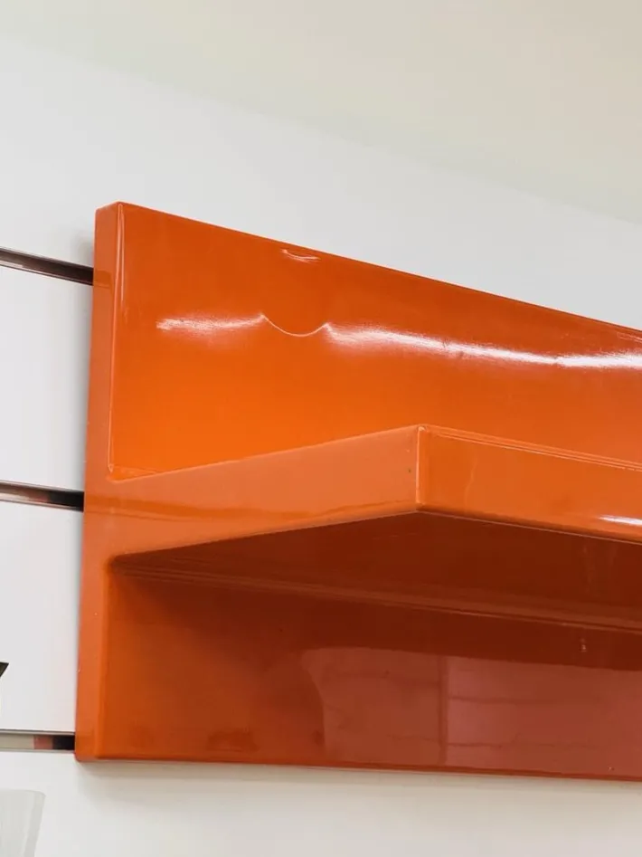 Pamono Modernist Orange Shelf attributed to Marcello Siard for Kartell, 1970s Outlet