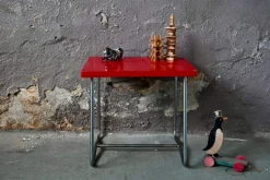 Pamono Modernist Red School Desk in Wood and Aluminum Tube by R. Gleizes, 1950s Outlet
