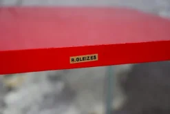 Pamono Modernist Red School Desk in Wood and Aluminum Tube by R. Gleizes, 1950s Outlet