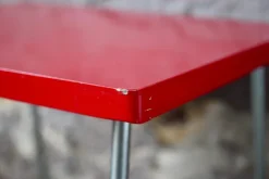 Pamono Modernist Red School Desk in Wood and Aluminum Tube by R. Gleizes, 1950s Outlet