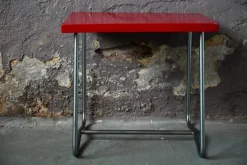 Pamono Modernist Red School Desk in Wood and Aluminum Tube by R. Gleizes, 1950s Outlet