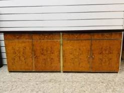 Pamono Modernist Sideboard in Radica and Gilded Metal, 1970s Sale