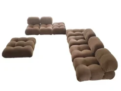 Pamono Modular Camaleonda Armchairs and Ottoman in Brown Corduroy by Mario Bellini for C&b Italia, 1970s, Set of 8 Sale