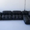 Pamono Modular Cameleonda Sofa in Black Leather by Mario Bellini for B&B Italia, 1970s, Set of 8