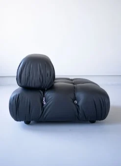 Pamono Modular Cameleonda Sofa in Black Leather by Mario Bellini for B&B Italia, 1970s, Set of 8