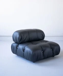 Pamono Modular Cameleonda Sofa in Black Leather by Mario Bellini for B&B Italia, 1970s, Set of 8