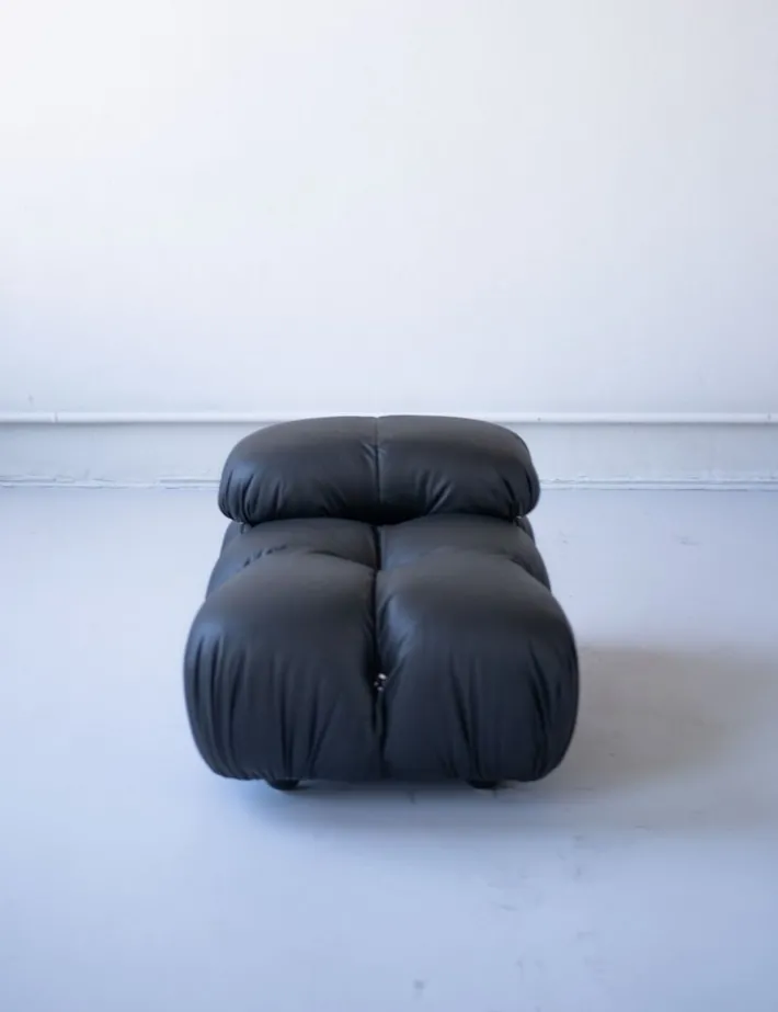 Pamono Modular Cameleonda Sofa in Black Leather by Mario Bellini for B&B Italia, 1970s, Set of 8