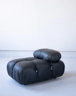 Pamono Modular Cameleonda Sofa in Black Leather by Mario Bellini for B&B Italia, 1970s, Set of 8