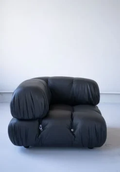 Pamono Modular Cameleonda Sofa in Black Leather by Mario Bellini for B&B Italia, 1970s, Set of 8