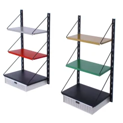 Pamono Modular Colored Metal Wall System by Tjerk Reijenga for Pilastro, 1950s, Set of 10 Hot