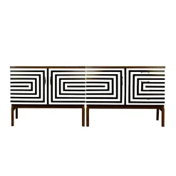 Pamono Modular Sideboard with Op Art Motif, 1970s, Set of 2 Outlet