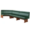 Pamono Modular Wall Bench in Green Leather and Wooden Structure, 1970s, Set of 2 Clearance