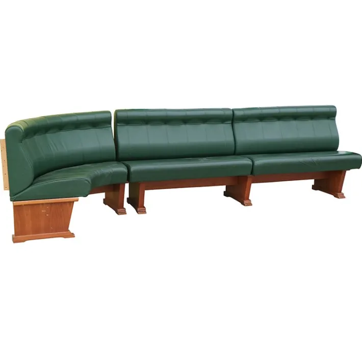 Pamono Modular Wall Bench in Green Leather and Wooden Structure, 1970s, Set of 2 Clearance