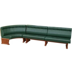 Pamono Modular Wall Bench in Green Leather and Wooden Structure, 1970s, Set of 2 Clearance