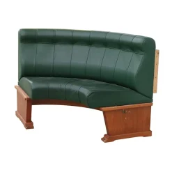 Pamono Modular Wall Bench in Green Leather and Wooden Structure, 1970s, Set of 2 Clearance