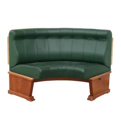 Pamono Modular Wall Bench in Green Leather and Wooden Structure, 1970s, Set of 2 Clearance