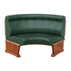 Pamono Modular Wall Bench in Green Leather and Wooden Structure, 1970s, Set of 2 Clearance