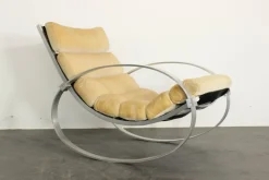 Pamono Mohair Rocking Chair from Hans Kaufeld Hot