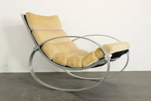 Pamono Mohair Rocking Chair from Hans Kaufeld Hot