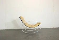Pamono Mohair Rocking Chair from Hans Kaufeld Hot