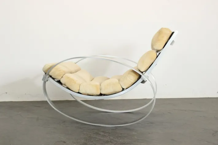 Pamono Mohair Rocking Chair from Hans Kaufeld Hot
