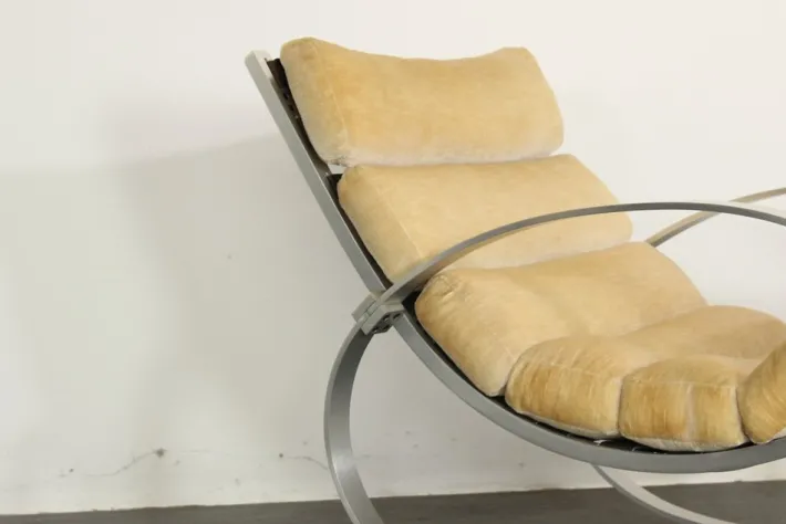 Pamono Mohair Rocking Chair from Hans Kaufeld Hot