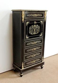 Pamono Napoleon III Blackened Wood Secretaire, 19th Century Best