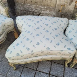 Pamono Napoleon III Chaise Longue or Duchesse in Polychrome Wood, France