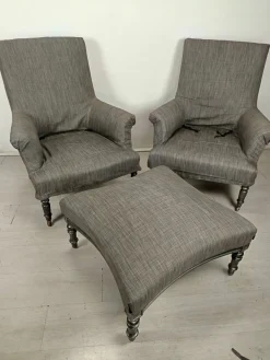 Pamono Napoleon III Duchess Brisé Armchairs , Set of 3