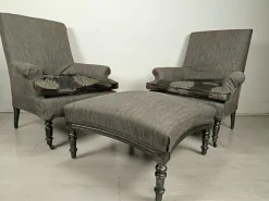 Pamono Napoleon III Duchess Brisé Armchairs , Set of 3