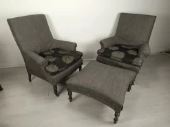 Pamono Napoleon III Duchess Brisé Armchairs , Set of 3