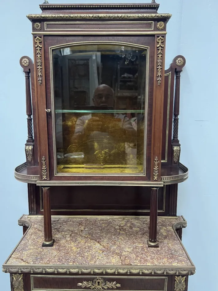 Pamono Napoleon III Mahogany and Chiseled Bronze Display Cabinet, 19th Century Online