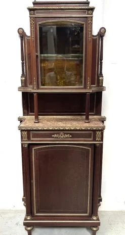 Pamono Napoleon III Mahogany and Chiseled Bronze Display Cabinet, 19th Century Online