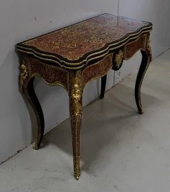 Pamono Napoleon III Marquetry Boulle Game Table, 19th Century