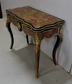 Pamono Napoleon III Marquetry Boulle Game Table, 19th Century
