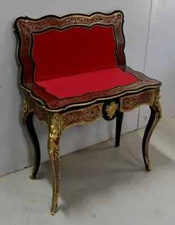 Pamono Napoleon III Marquetry Boulle Game Table, 19th Century