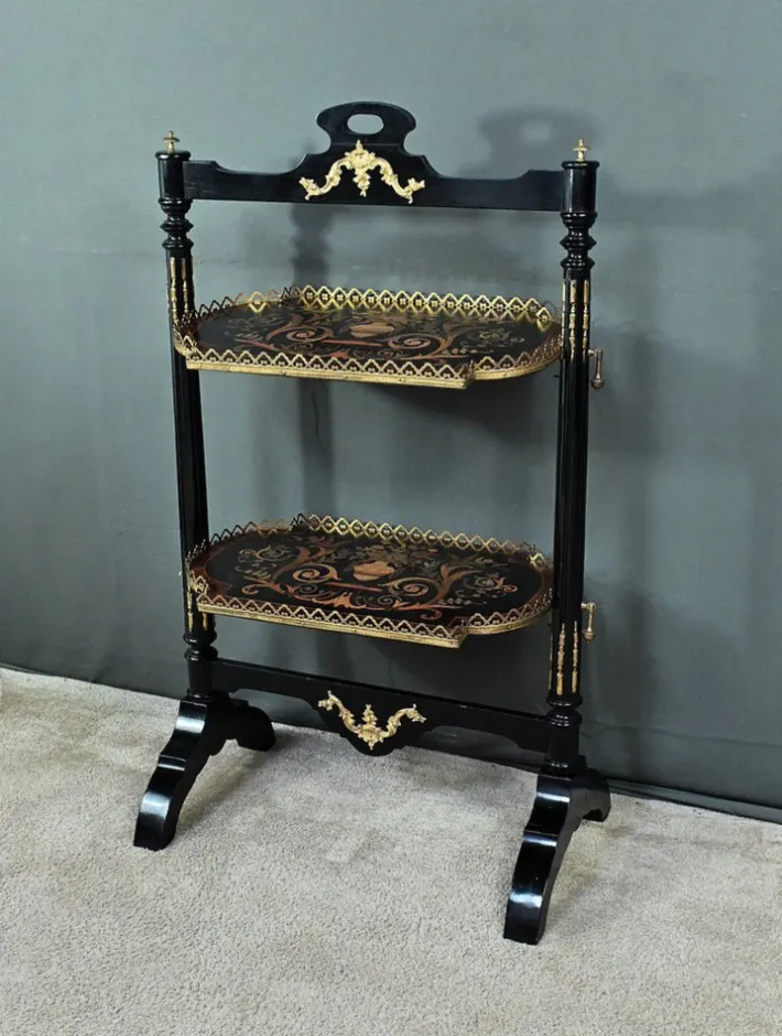 Pamono Napoleon III Marquetry Serving Trolley, 19th Century Online