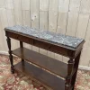 Pamono Napoleon III Oak Console Table with Grey Veined Marble