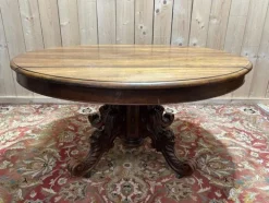 Pamono Napoleon III Oval Dining Table with Central Leg Discount