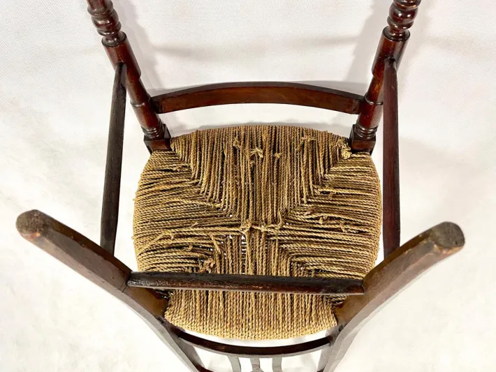 Pamono Napoleon III Straw Nanny Chair, 1800s Online