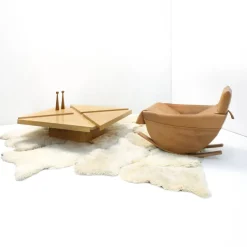 Pamono Natural Leather Rocking Chair from de Sede, Switzerland, 1970s Online
