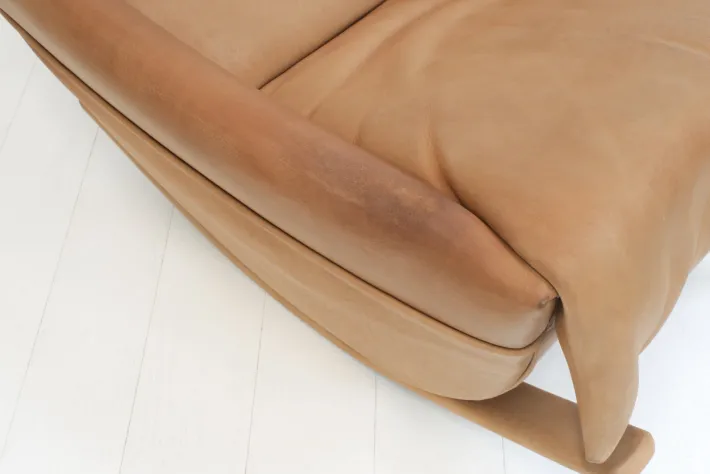 Pamono Natural Leather Rocking Chair from de Sede, Switzerland, 1970s Online